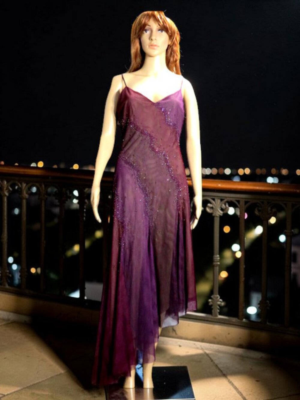 Asymmetrical Purple Evening Dress